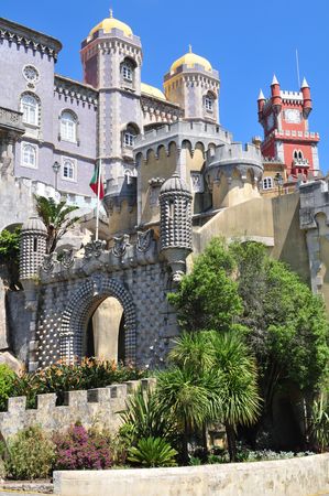 National Palace of Pena (Sintra) is one of the seven wonders of Portugal.の写真素材