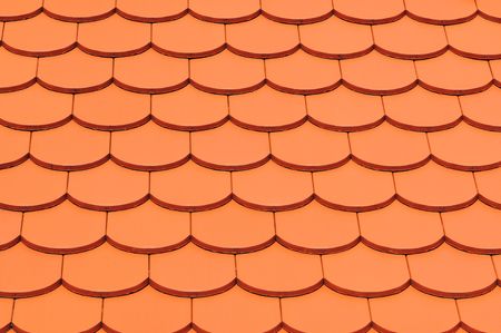 Detail of a house red roof tiles.の写真素材