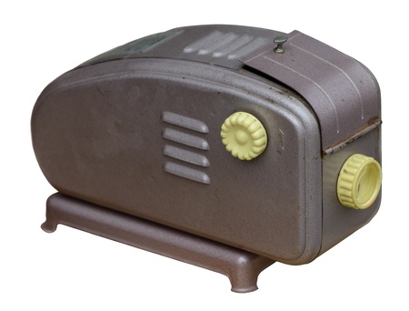 Old film (dia) projector isolated on white.の写真素材