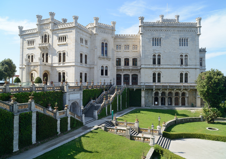 Miramare Castle with park in Trieste (Italy).のeditorial素材
