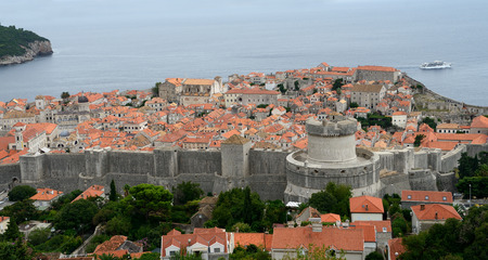 The old city of Dubrovnik with Adriatic (Croatia).の写真素材