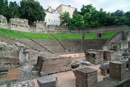 The old Roman Theater in Trieste, Italy.の写真素材