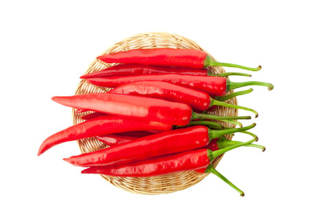 Red chilli isolated on white background