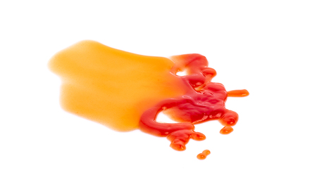 tomato sauce isolated on white backgroundの写真素材