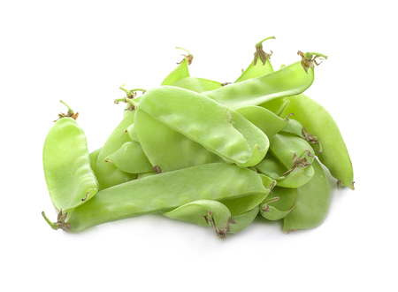Snow peas isolated on white backgroundの写真素材