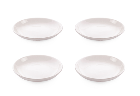 set of plate on white backgroundの写真素材