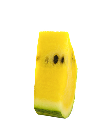 yellow watermelon isolated on white backgroundの写真素材