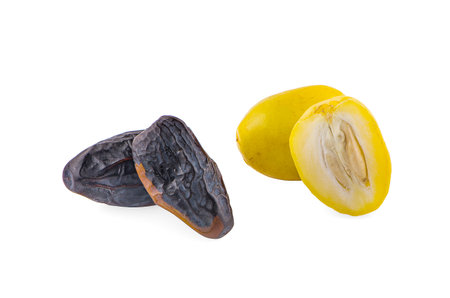 fresh undried date fruit isolated on white