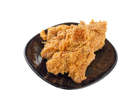 Fried chicken isolated white backgroundの写真素材