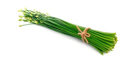 Chives flower or Chinese Chive isolated on white background