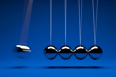 3d render of five swing balls