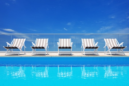 3d Luxury swimming pool の写真素材
