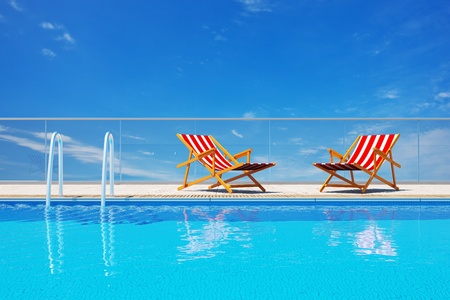 3d Luxury swimming pool の写真素材