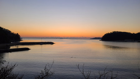 This is a beautiful sunrise photo in Korea.の写真素材