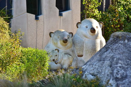 A statue of three northern bears in Vienna zoo, October 2017のeditorial素材