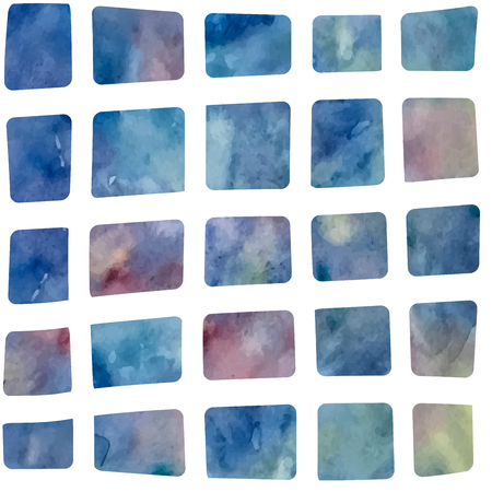 Hand drawn squares textured with watercolour texture. Seamless pattern.のイラスト素材