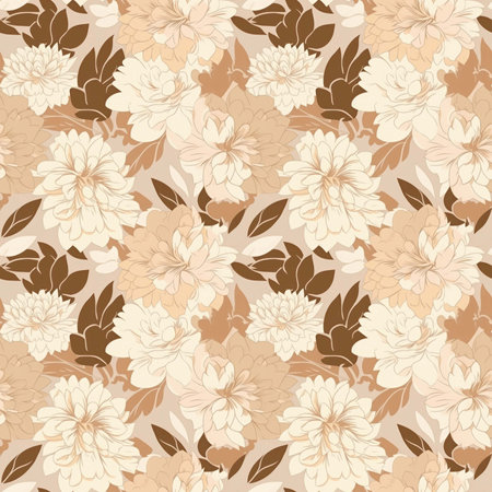 Bohemian Seamless pattern with peony flowers. Floral background.の素材
