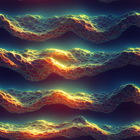 Seamless Abstract background with dynamic waves. 3d vector illustration. Futuristic technology style.の素材