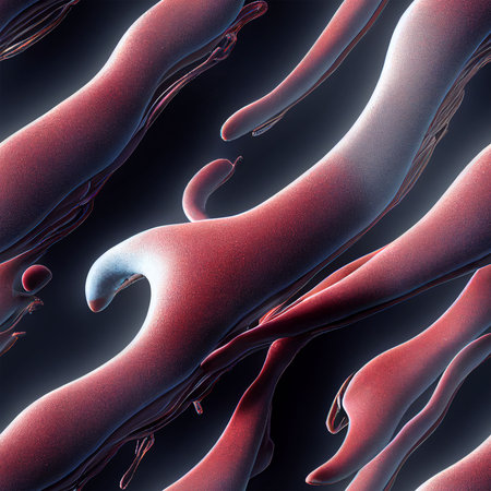 Seamless Abstract background of flowing liquid. 3d rendering, 3d illustration.の素材