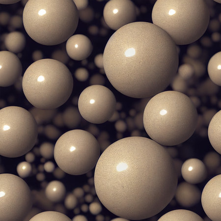 Seamless Abstract background with spheres. 3d rendering, 3d illustration.の素材