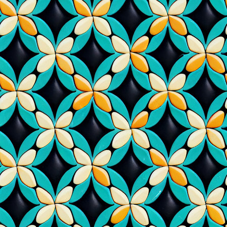 Seamless tileable decorative pattern based on traditional Ottoman art ornamentsの素材