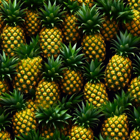 Seamless pattern with pineapples. Pineapple background.の素材