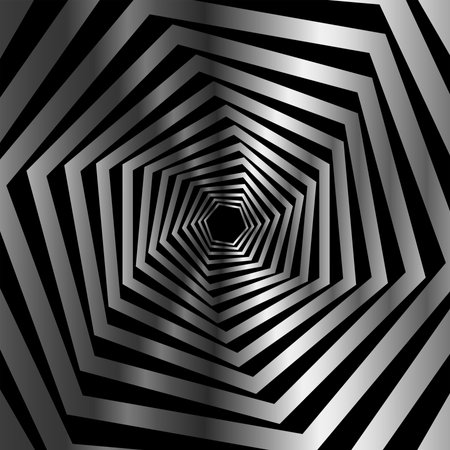 Black and white hypnotic background. Vector illustration for your design.の写真素材