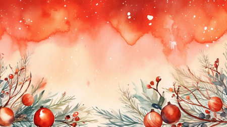 Christmas background. Watercolor illustration. New Year. Christmas. Winter.の素材