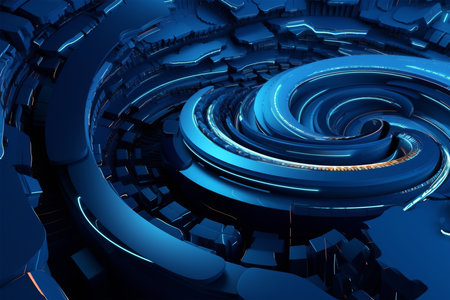 3d illustration of abstract geometric composition,digital artwork for creative graphic designの素材