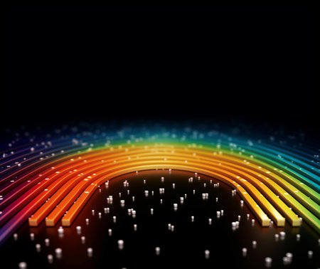 abstract rainbow background. 3d rendering, 3d illustration.の素材