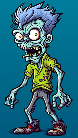Zombie cartoon. Vector illustration ready for vinyl cutting or t-shirt printing.の素材