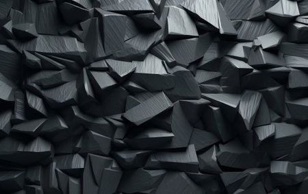Abstract background of black polygonal shapes. 3d render illustrationの素材