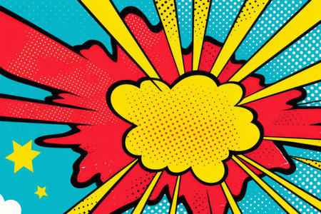 Comic book explosion. Pop art retro style. Vector illustration.の素材