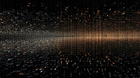 Binary code, computer generated abstract background, 3D render illustrationの素材