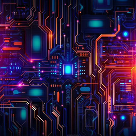 Circuit board background. Electronic computer hardware technology. 3d renderingの素材
