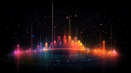 abstract music equalizer technology background, vector illustration eps10の素材