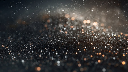 glitter vintage lights background. silver, black and gold. de-focusedの素材