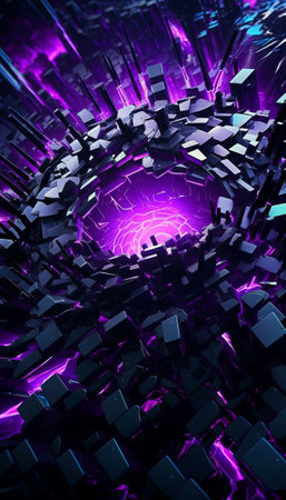 3d illustration of abstract geometric composition,digital artwork for creative graphic designの素材