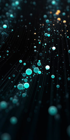 Abstract background with blue particles. 3d rendering, 3d illustration.の素材
