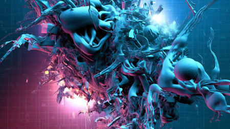 3d rendering of abstract technology digital hi tech background.digital art works.の素材