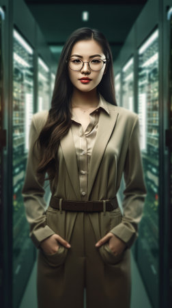 Portrait of a beautiful asian businesswoman in the modern officeの素材