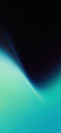 A smooth gradient transition from deep black to vibrant cyan creates an abstract digital background with a curved line suggesting depth and modern designの写真素材