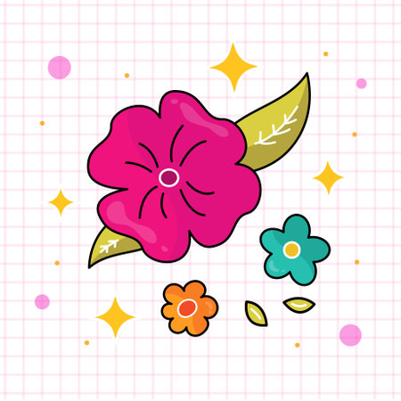 Cute hand drawn flower. Vector illustration.のイラスト素材