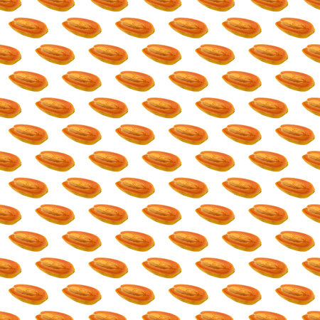 papaya pattern seamless on white backgroundの写真素材