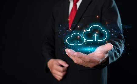 Cloud computing concept, connect communication equipment  information and technology with cloud...