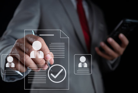 Human resources management concept. Check resume, Screening employee information, job applicants,...