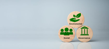 ESG concepts for sustainable environment, society and governance Businesses are environmentally...
