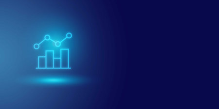 Business growth arrow up digital on blue dark background, investment graph technology circuit to success, financial data technology strategy, market chart profit money, abstract finance backgroundの写真素材