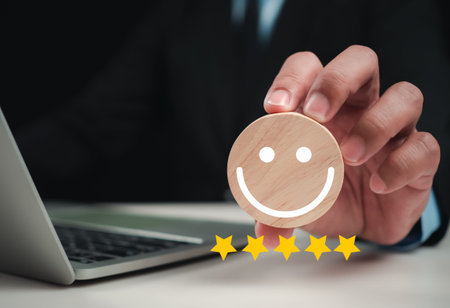Satisfaction feedback review, Customer Satisfaction Survey concept, service experience rating online...