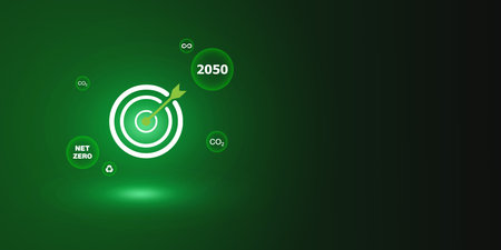 Modern green design background to present reduction of co2 by 2050, green abstract background to...